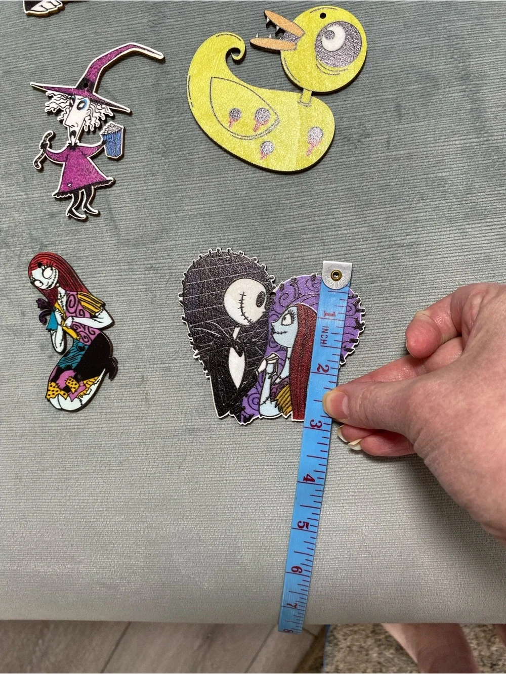 Nightmare Before Christmas Wooden Ornaments NWOT 9 piece and Gift Bag
